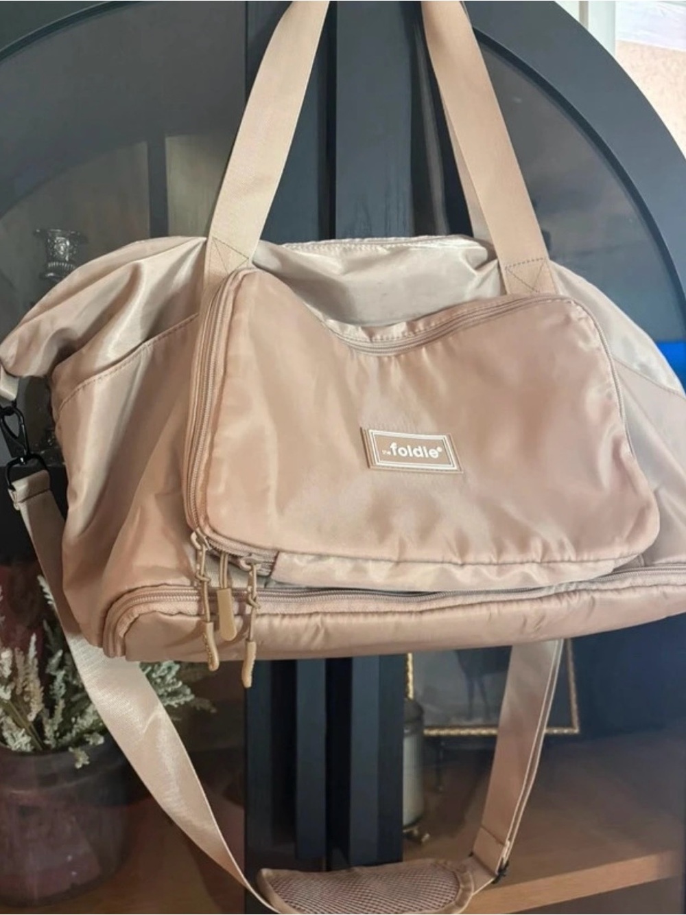 The Foldie Beige Expandable Travel Bag